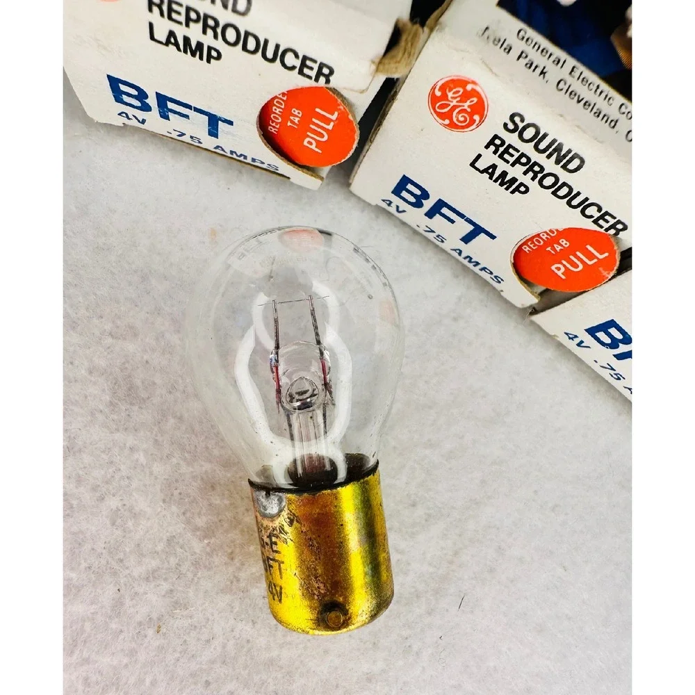 7 GE Sound Reproducer Lamp BFT‎ 4V .75 Amps Vintage Light Bulb Projector NOS